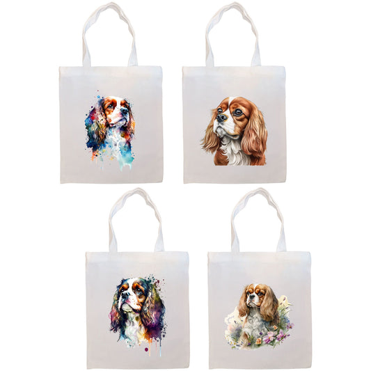 Canvas Tote Bag, Zippered With Handles & Inner Pocket, &quot;Cavalier King Charles Spaniel&quot;