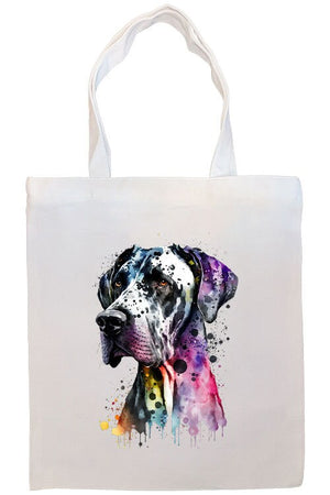 Canvas Tote Bag, Zippered With Handles & Inner Pocket, "Great Dane"