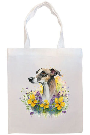 Canvas Tote Bag, Zippered With Handles & Inner Pocket, "Greyhound"