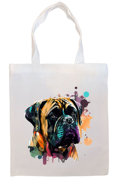 Canvas Tote Bag, Zippered With Handles & Inner Pocket, "Bullmastiff"