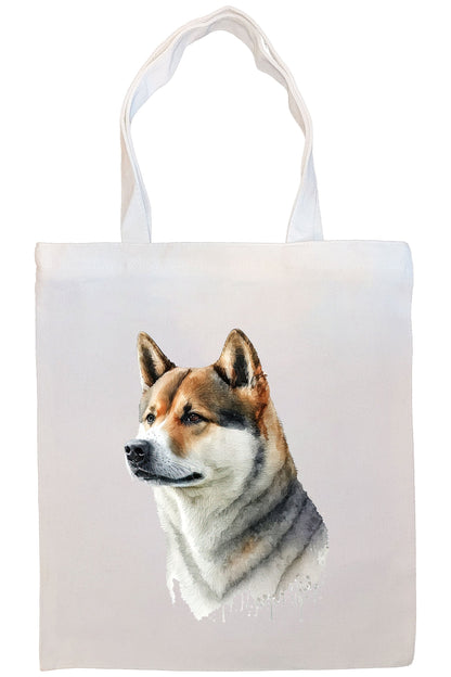 Canvas Tote Bag, Zippered With Handles & Inner Pocket, "Akita"