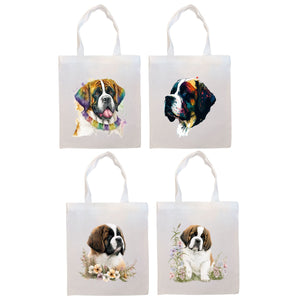 Canvas Tote Bag, Zippered With Handles & Inner Pocket, St. Bernard&quot;