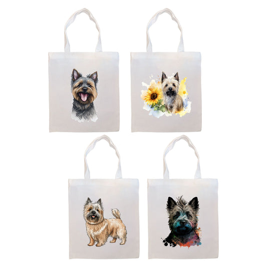 Canvas Tote Bag, Zippered With Handles & Inner Pocket, &quot;Cairn Terrier&quot;