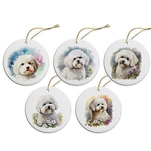 Dog Breed Specific Round Christmas Ornament, &quot;Bichon Frise&quot;