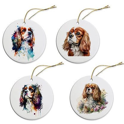 Dog Breed Specific Round Christmas Ornament, &quot;Cavalier King Charles Spaniel&quot;