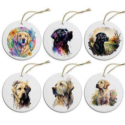 Dog Breed Specific Round Christmas Ornament, &quot;Labrador&quot;