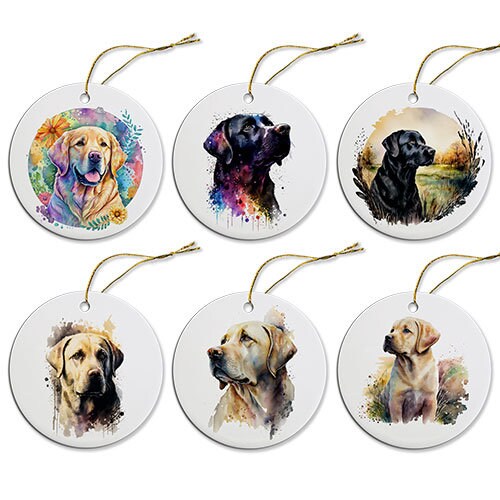 Dog Breed Specific Round Christmas Ornament, &quot;Labrador&quot;