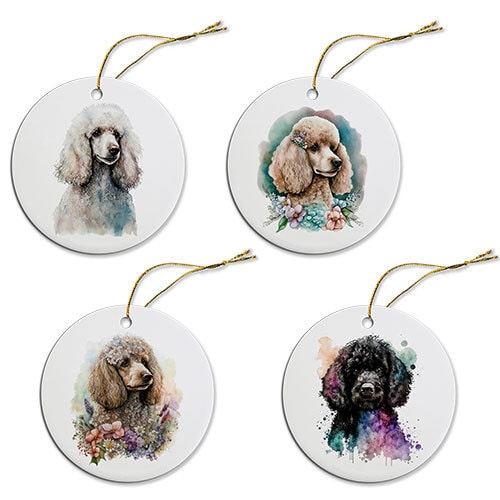 Dog Breed Specific Round Christmas Ornament, &quot;Toy Poodle&quot;