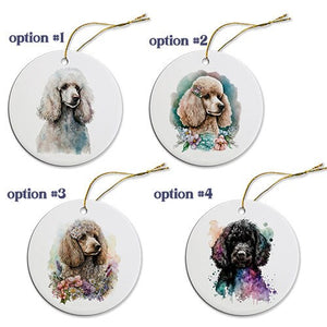 Dog Breed Specific Round Christmas Ornament, "Toy Poodle"