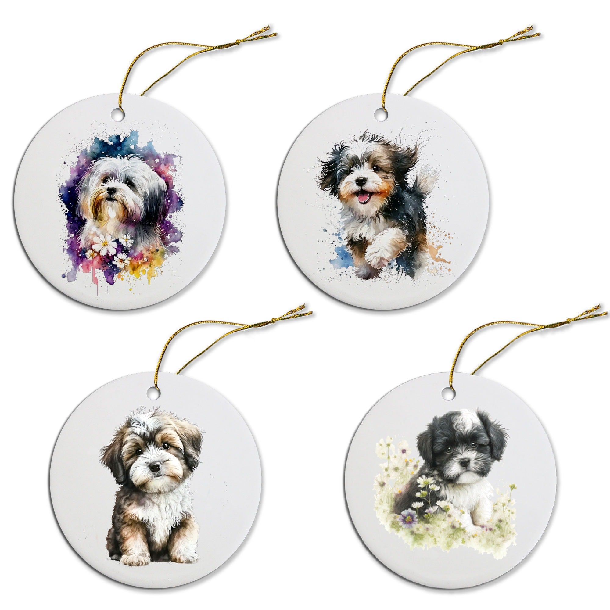 Dog Breed Specific Round Christmas Ornament, &quot;Havanese&quot;