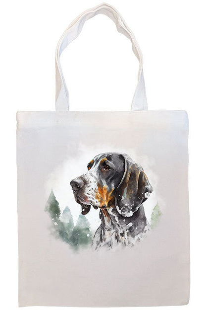 Canvas Tote Bag, Zippered With Handles & Inner Pocket, "Coonhound"