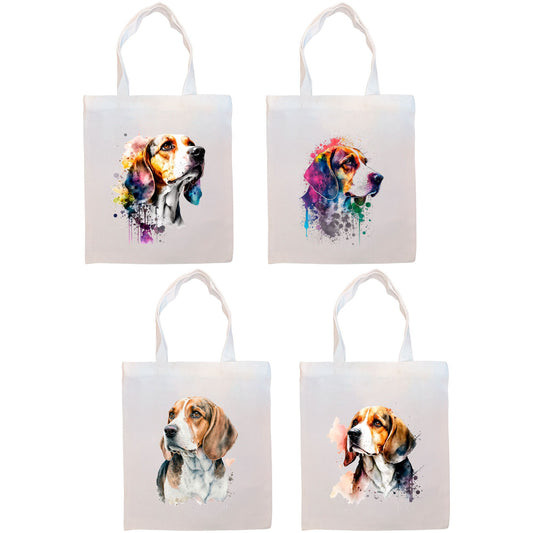 Canvas Tote Bag, Zippered With Handles & Inner Pocket, &quot;Beagle&quot;