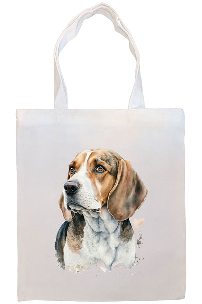 Canvas Tote Bag, Zippered With Handles & Inner Pocket, "Beagle"