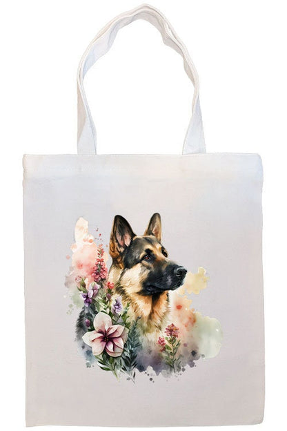 Canvas Tote Bag, Zippered With Handles & Inner Pocket, "German Shepherd"