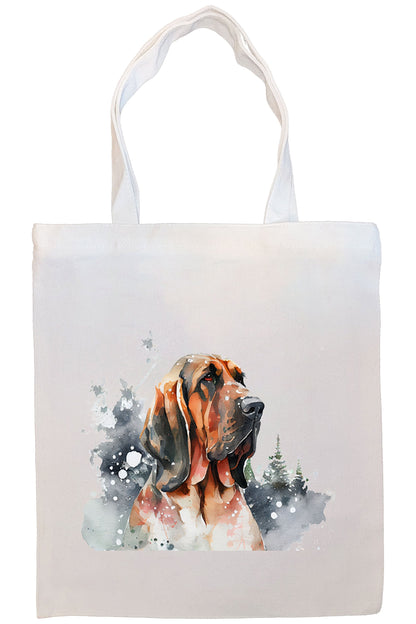 Canvas Tote Bag, Zippered With Handles & Inner Pocket, "Bloodhound"