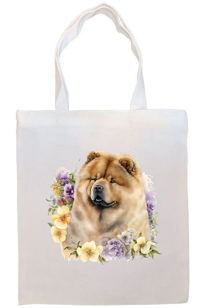 Canvas Tote Bag, Zippered With Handles & Inner Pocket, "Chow Chow"