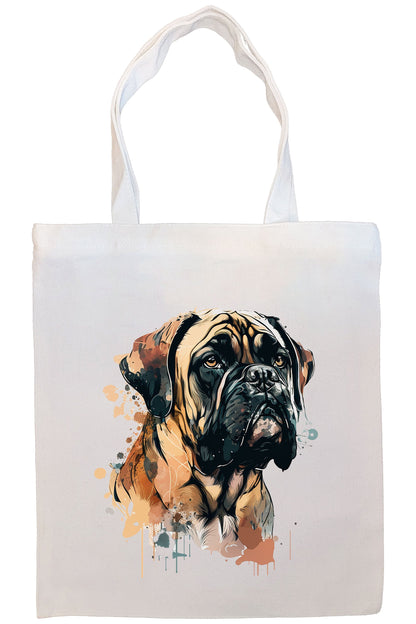 Canvas Tote Bag, Zippered With Handles & Inner Pocket, "Bullmastiff"