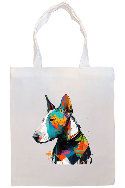Canvas Tote Bag, Zippered With Handles & Inner Pocket, "Bull Terrier"