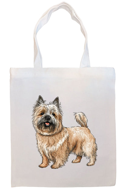 Canvas Tote Bag, Zippered With Handles & Inner Pocket, "Cairn Terrier"