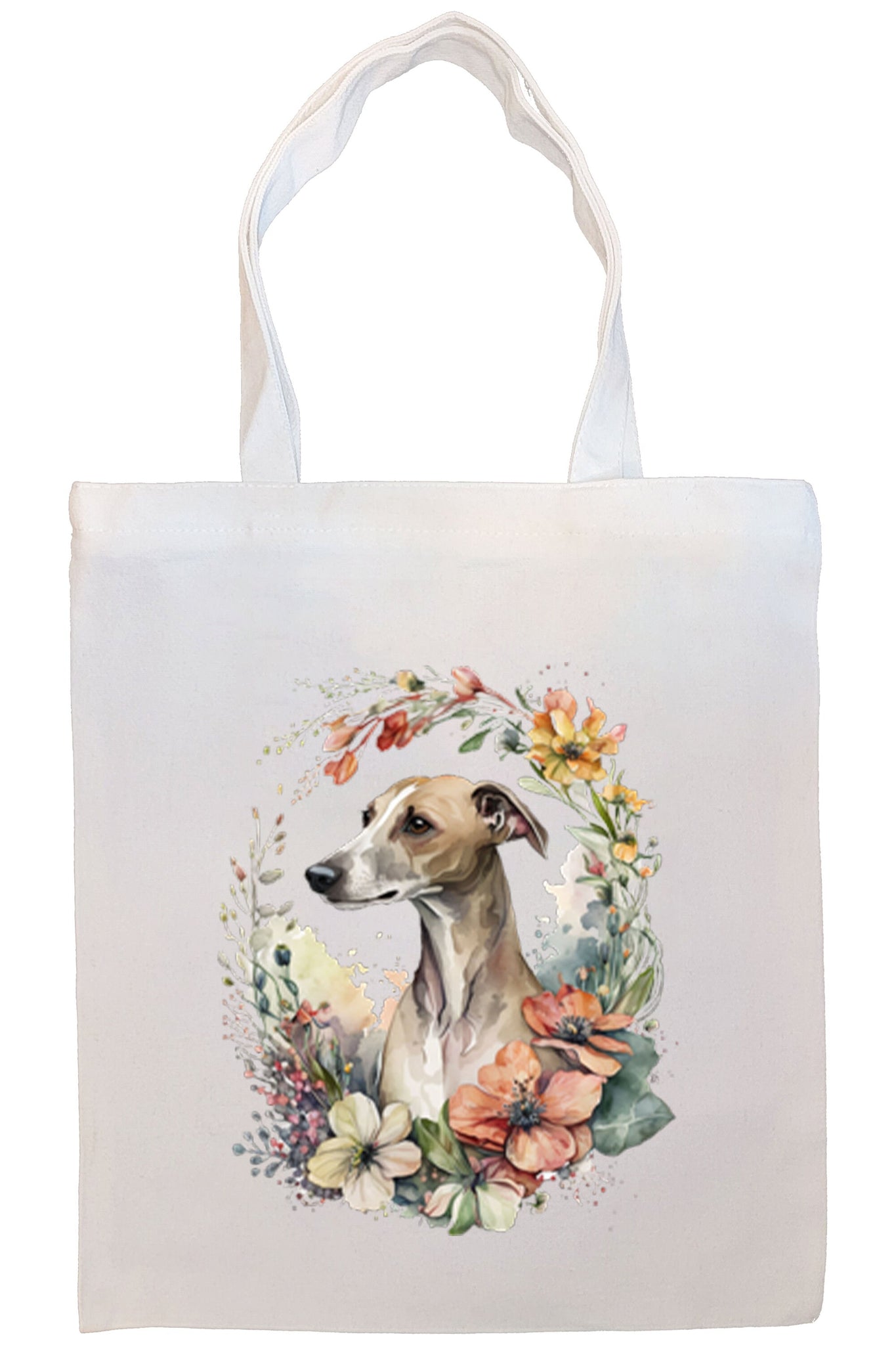 Canvas Tote Bag, Zippered With Handles & Inner Pocket, "Whippet"
