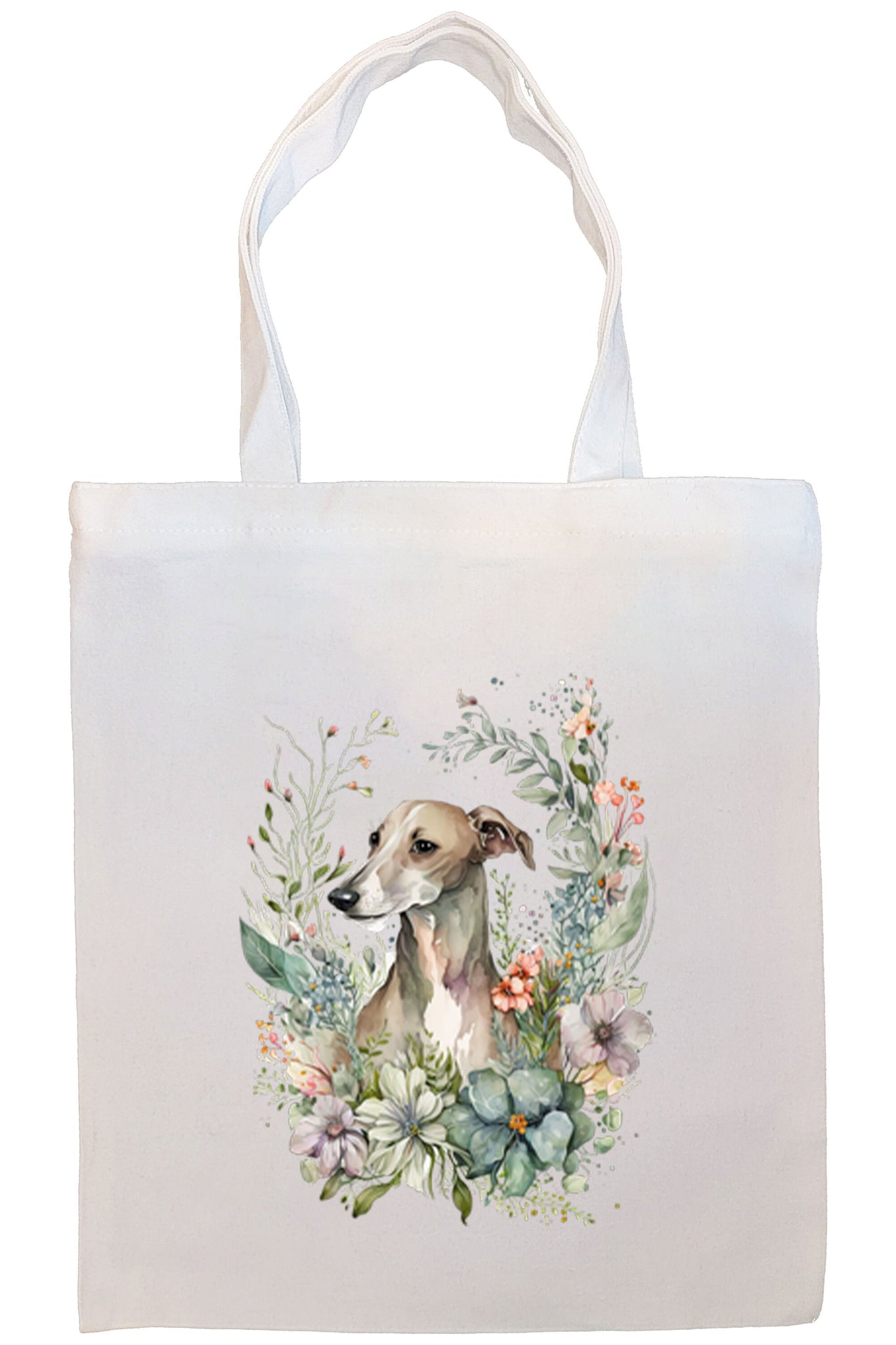 Canvas Tote Bag, Zippered With Handles & Inner Pocket, "Whippet"