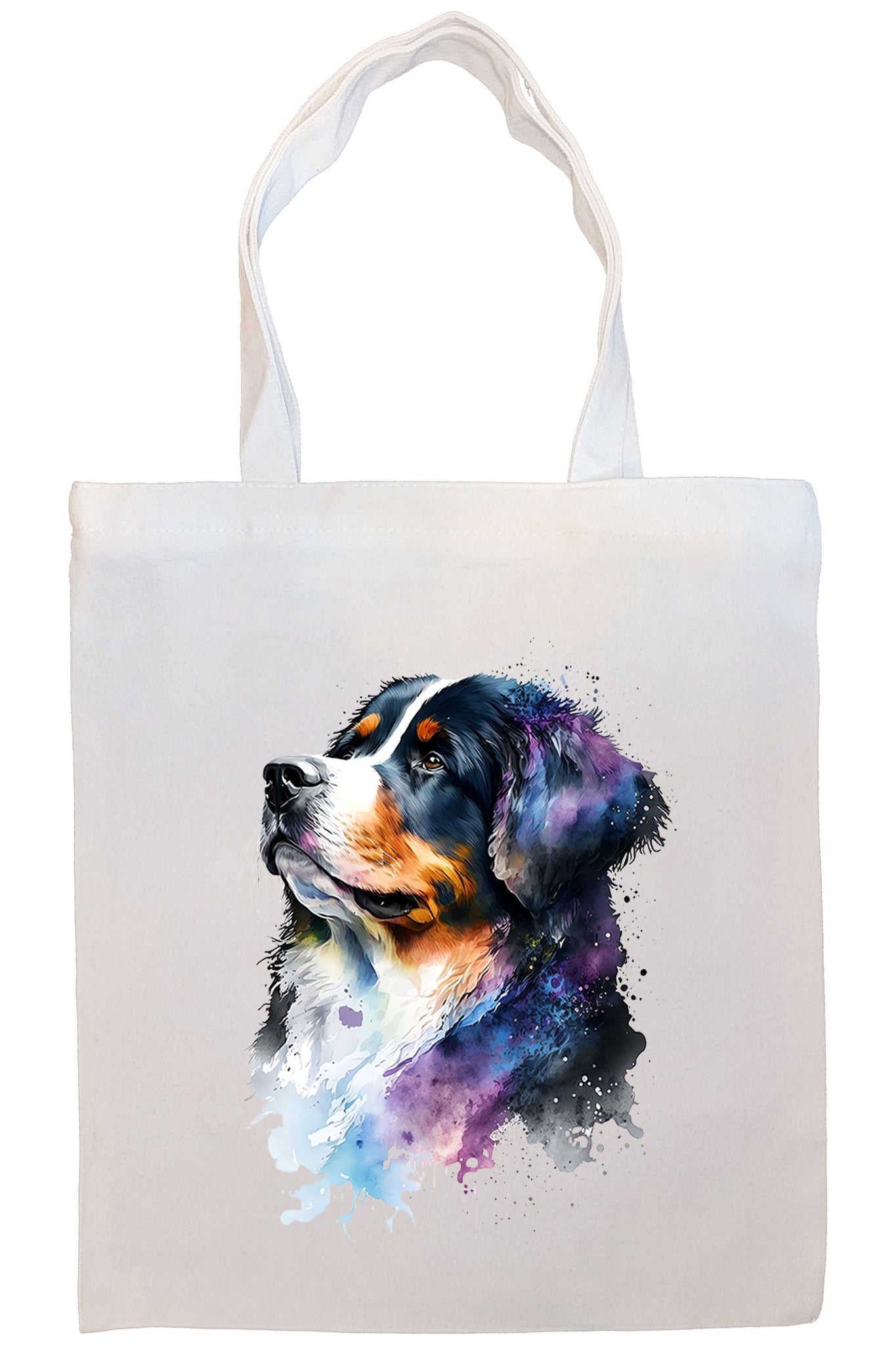 Canvas Tote Bag, Zippered With Handles & Inner Pocket, "Bernise Mountain Dog"