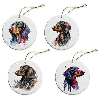 Dog Breed Specific Round Christmas Ornament, &quot;Dachshund&quot;
