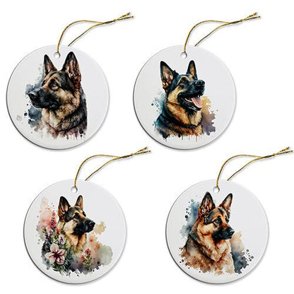 Dog Breed Specific Round Christmas Ornament, &quot;German Shepherd&quot;