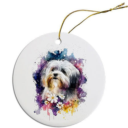 Dog Breed Specific Round Christmas Ornament, "Havanese"