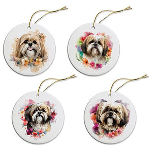 Dog Breed Specific Round Christmas Ornament, &quot;Lhasa Apso&quot;