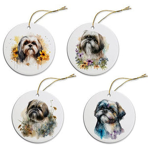 Dog Breed Specific Round Christmas Ornament, &quot;Shih Tzu&quot;