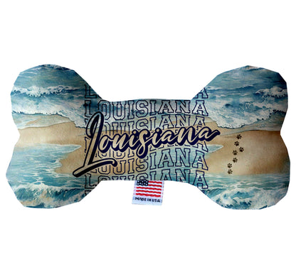 Pet & Dog Plush Bone Toys, "Louisiana State Options" (Available in different pattern options)