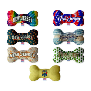 Pet & Dog Plush Bone Toys, &quot;New Jersey State Options&quot; (Available in different pattern options)