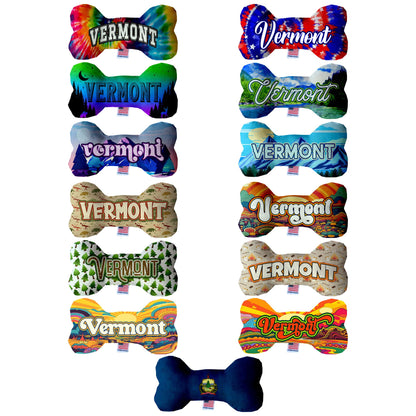 Pet & Dog Plush Bone Toys, &quot;Vermont State Options&quot; (Available in different pattern options)