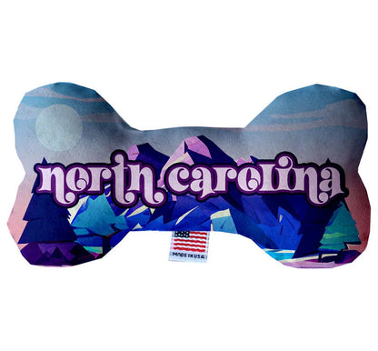 Pet & Dog Plush Bone Toys, "North Carolina Mountains" (Set 1 of 2 North Carolina State Toy Options, available in different pattern options!)