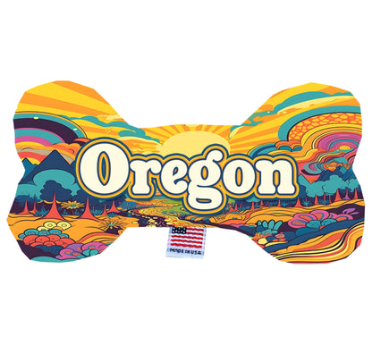 Pet & Dog Plush Bone Toys, "Oregon Mountains" (Set 1 of 2 Oregon State Toy Options, available in different pattern options!)