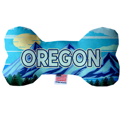 Pet & Dog Plush Bone Toys, "Oregon Mountains" (Set 1 of 2 Oregon State Toy Options, available in different pattern options!)