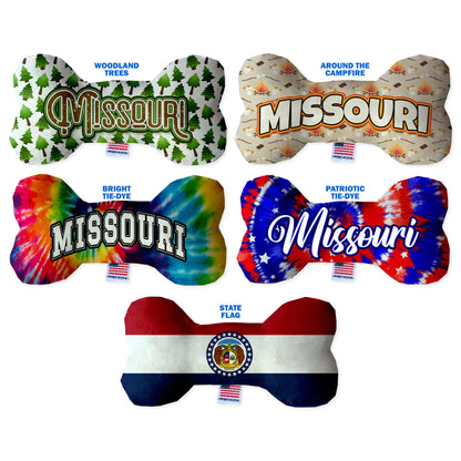 Pet & Dog Plush Bone Toys, "Missouri State Options" (Available in different pattern options)