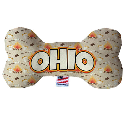 Pet & Dog Plush Bone Toys, "Ohio State Options" (Available in different pattern options)
