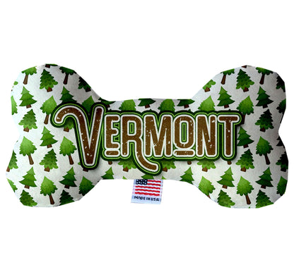 Pet & Dog Plush Bone Toys, "Vermont State Options" (Available in different pattern options)