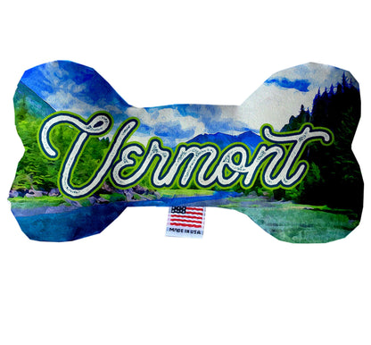 Pet & Dog Plush Bone Toys, "Vermont State Options" (Available in different pattern options)