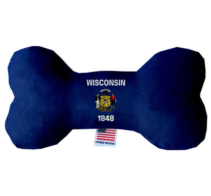 Pet & Dog Plush Bone Toys, "Wisconsin State Options" (Available in different pattern options)