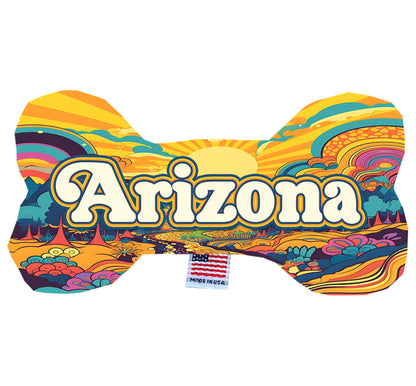 Pet & Dog Plush Bone Toys, "Arizona Mountains" (Set 2 of 2 Arizona State Toy Options, available in different pattern options!)
