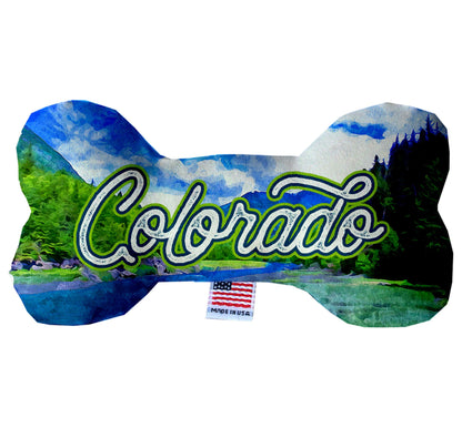 Pet & Dog Plush Bone Toys, "Colorado Mountains" (Set 1 of 2 Colorado State Toy Options, available in different pattern options!)