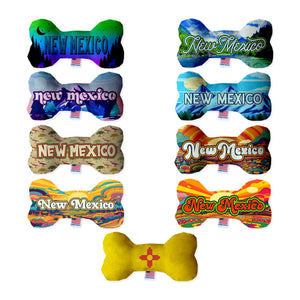 Pet & Dog Plush Bone Toys, &quot;New Mexico Mountains&quot; (Set 2 of 2 New Mexico State Toy Options, available in different pattern options!)