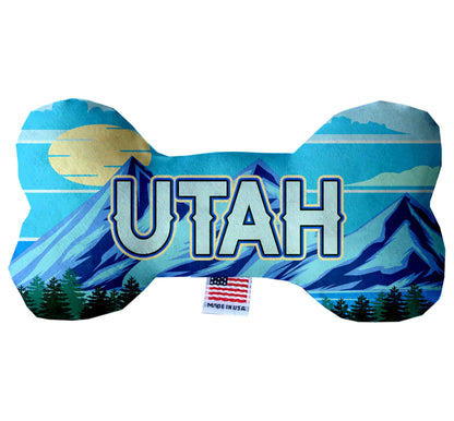 Pet & Dog Plush Bone Toys, "Utah Mountains" (Set 1 of 2 Utah State Toy Options, available in different pattern options!)