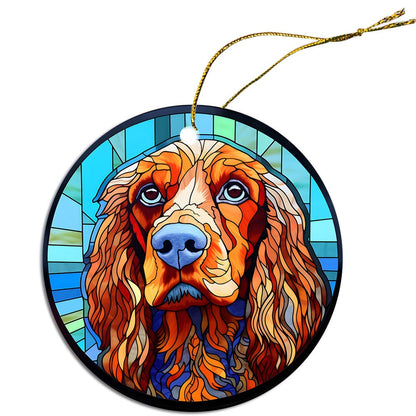 Dog Breed Christmas Ornament Stained Glass Style, "Cocker Spaniel"