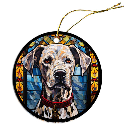 Dog Breed Christmas Ornament Stained Glass Style, "Dalmation"