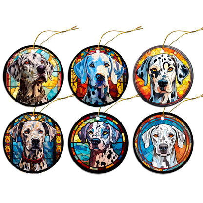 Dog Breed Christmas Ornament Stained Glass Style, &quot;Dalmation&quot;