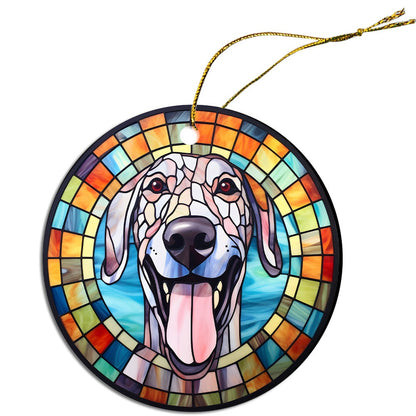 Dog Breed Christmas Ornament Stained Glass Style, "Great Dane"